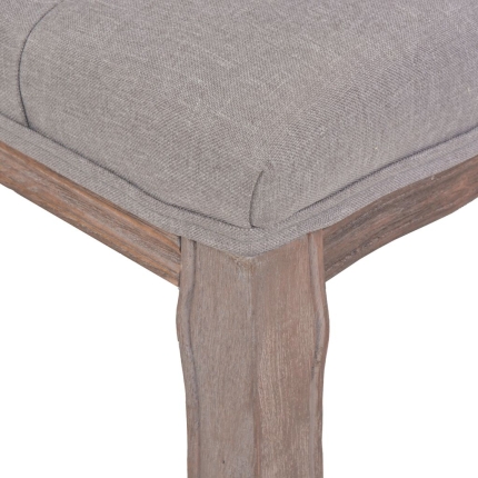 Bench Linen Solid Wood 110x38x48 cm Light Grey - Image 5