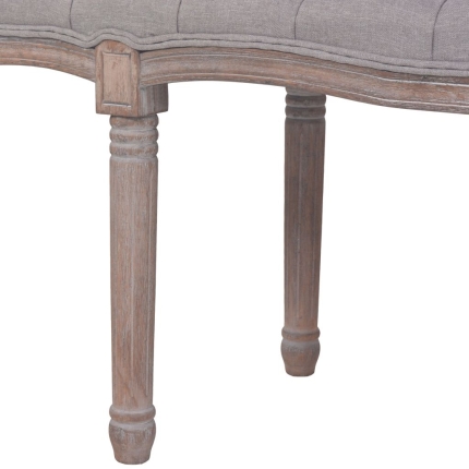 Bench Linen Solid Wood 150x40x48 cm Light Grey - Image 6