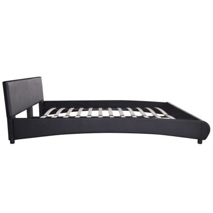 Bed Frame Black Faux Leather Double Size - Image 5