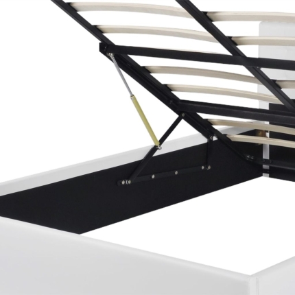 Bed Frame White Faux Leather Double Size - Image 7