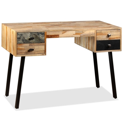 Writing Desk 110x50x76 cm Solid Reclaimed Teak - Image 4