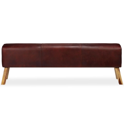 Bench Genuine Leather Brown 160x28x50 cm - Image 4