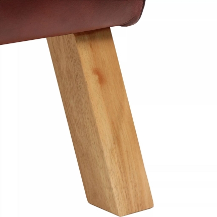 Bench Genuine Leather Brown 160x28x50 cm - Image 6