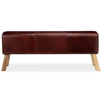 Bench Genuine Leather Brown 120x30x45 cm - Image 5