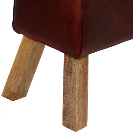 Bench Genuine Leather Brown 120x30x45 cm - Image 6