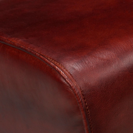 Bench Genuine Leather Brown 40x30x45 cm - Image 2