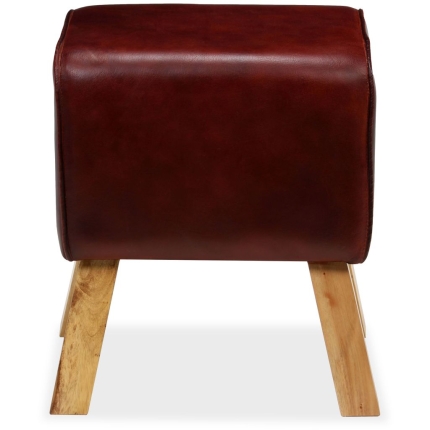 Bench Genuine Leather Brown 40x30x45 cm - Image 4