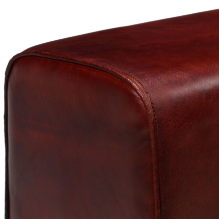 Bench Genuine Leather Brown 40x30x45 cm - Image 5
