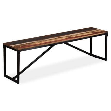 Bench Solid Reclaimed Wood 160x35x45 cm - Image 3