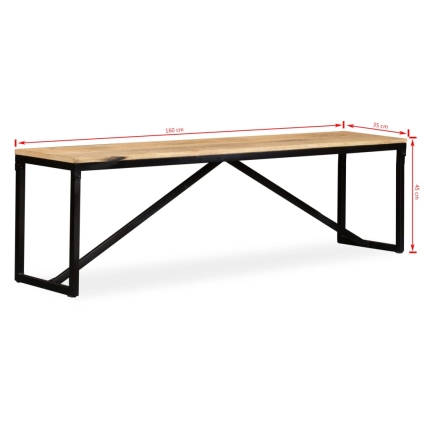 Bench Solid Mango Wood 160x35x45 cm - Image 10