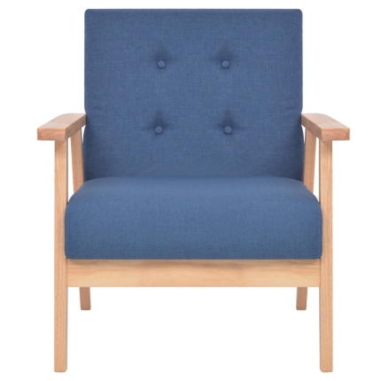 Sofa Set 2 Pieces Fabric Blue - Image 6