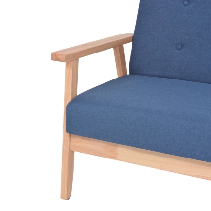 Sofa Set 2 Pieces Fabric Blue - Image 7