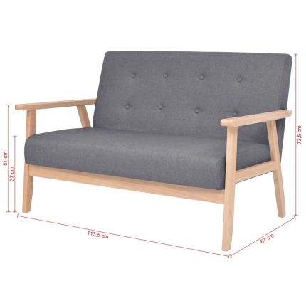 Sofa Set 2 Pieces Fabric Dark Grey - Image 9