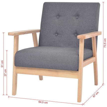 Sofa Set 2 Pieces Fabric Dark Grey - Image 10