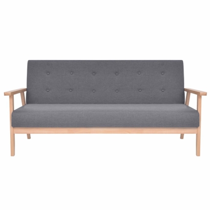 Sofa Set 2 Pieces Fabric Dark Grey - Image 4