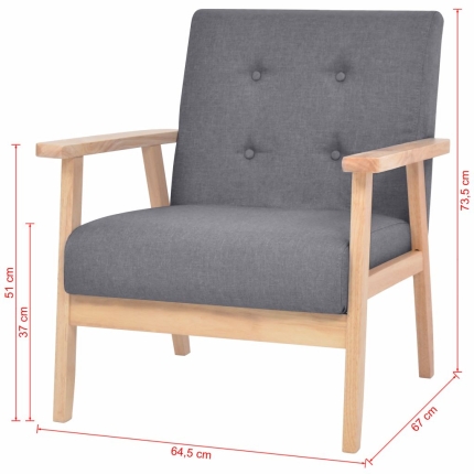Sofa Set 2 Pieces Fabric Dark Grey - Image 10