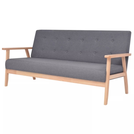 Sofa Set 3 Pieces Fabric Dark Grey - Image 3