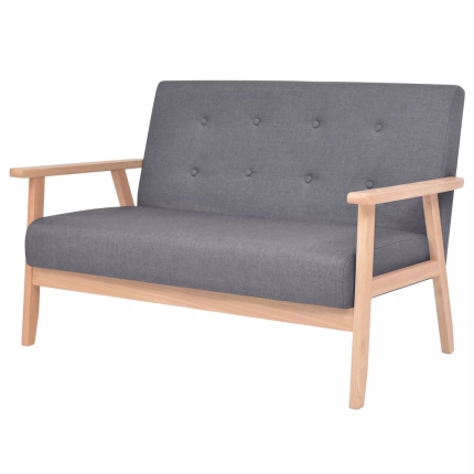 Sofa Set 3 Pieces Fabric Dark Grey - Image 5