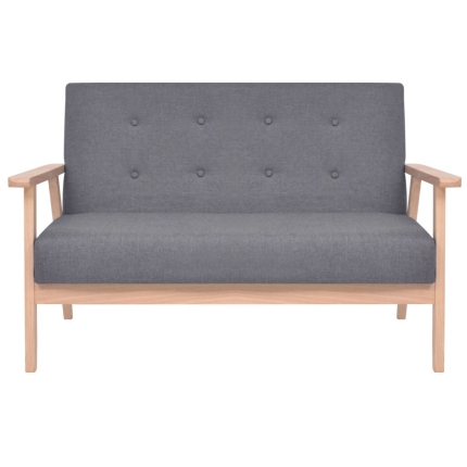 Sofa Set 3 Pieces Fabric Dark Grey - Image 6
