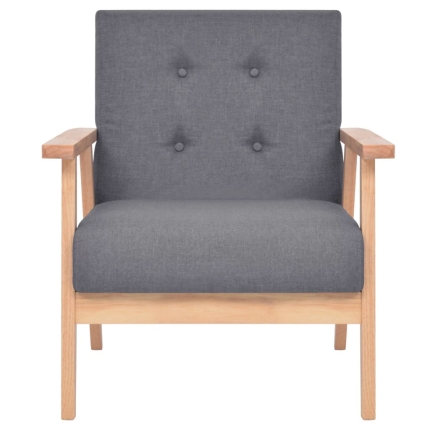 Sofa Set 3 Pieces Fabric Dark Grey - Image 8