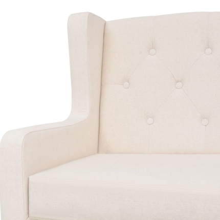 Sofa Set 2 Pieces Fabric Cream White - Image 9