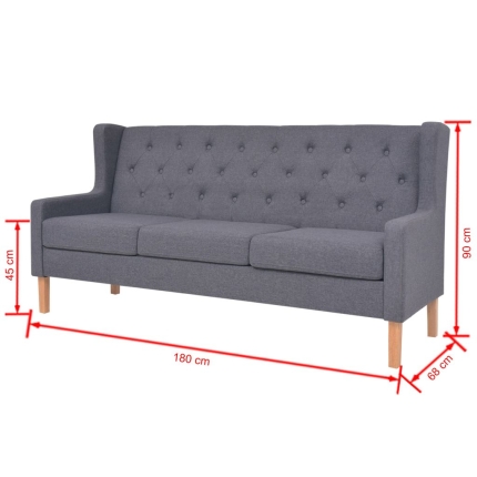 Sofa Set 2 Pieces Fabric Grey - Image 11