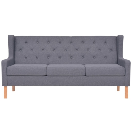 Sofa Set 2 Pieces Fabric Grey - Image 4