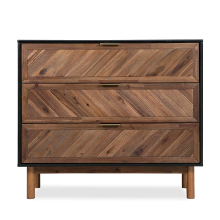 Chest of Drawers Solid Acacia Wood 90x33.5x80 cm - Image 4