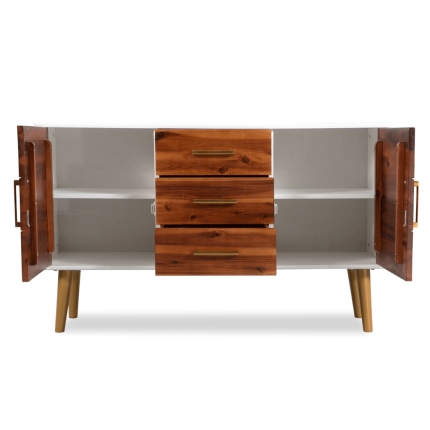 Sideboard Solid Acacia Wood 115x35x70 cm - Image 6