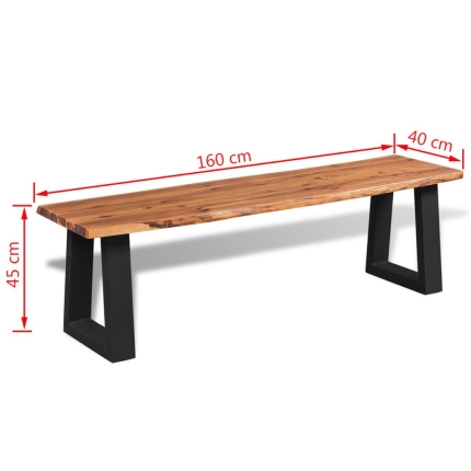 Bench Solid Acacia Wood 160 cm - Image 6
