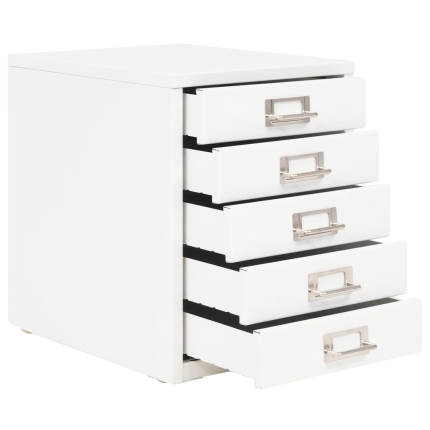 Filing Cabinet with 5 Drawers Metal 28x35x35 cm White - Image 3