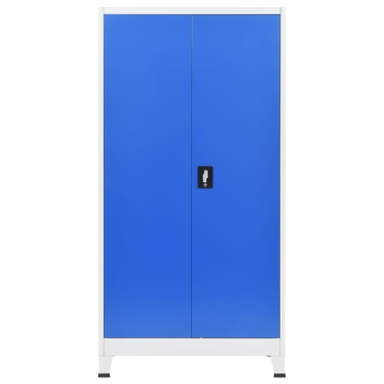 Office Cabinet Metal 90x40x180 cm Grey and Blue - Image 5