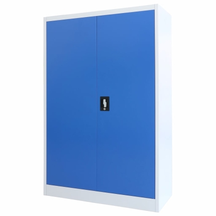 Office Cabinet Metal 90x40x140 cm Grey and Blue - Image 3