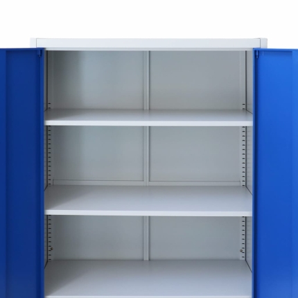 Office Cabinet Metal 90x40x140 cm Grey and Blue - Image 6