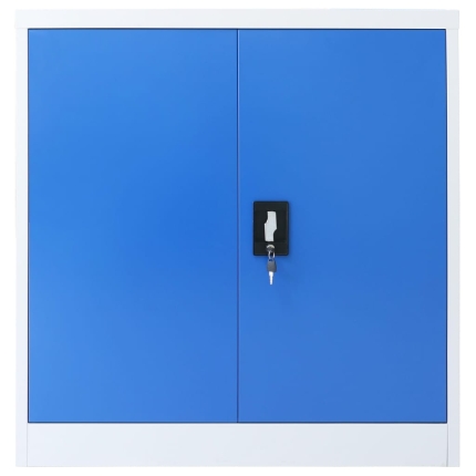 Office Cabinet Metal  90x40x90 cm Grey and Blue - Image 4