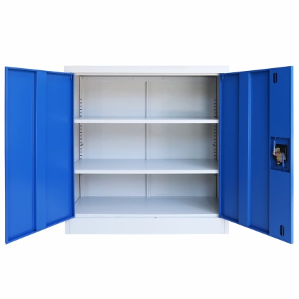 Office Cabinet Metal  90x40x90 cm Grey and Blue - Image 5