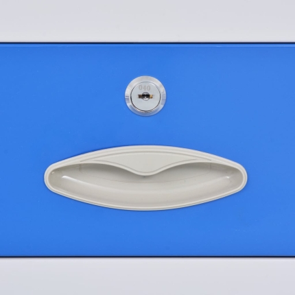 Office Cabinet with 4 Doors Metal 90x40x180 cm Grey and Blue - Image 2