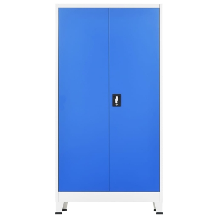 Locker Cabinet with 2 Doors Metal 90x40x180 cm Grey and Blue - Image 4