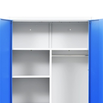 Locker Cabinet with 2 Doors Metal 90x40x180 cm Grey and Blue - Image 6