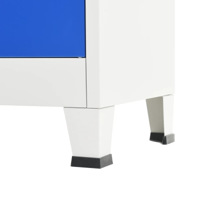 Locker Cabinet with 2 Doors Metal 90x40x180 cm Grey and Blue - Image 7