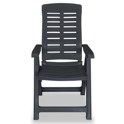 Reclining Garden Chairs 2 pcs Plastic Anthracite - Image 5