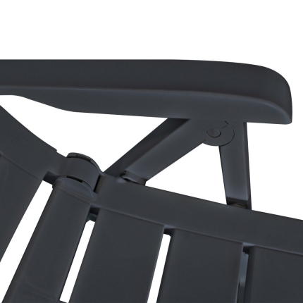 Reclining Garden Chairs 2 pcs Plastic Anthracite - Image 7