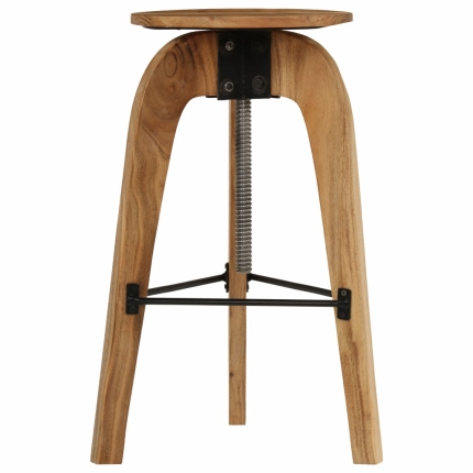 Bar Chairs 2 pcs Solid Acacia Wood - Image 3