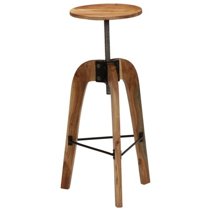 Bar Chairs 2 pcs Solid Acacia Wood - Image 4