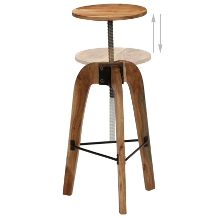 Bar Chairs 2 pcs Solid Acacia Wood - Image 5