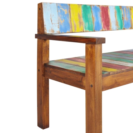 Bench Solid Reclaimed Boat Wood 125x51x80 cm - Image 5