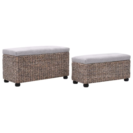 Bench Set 2 Pieces Seagrass Grey - Image 2