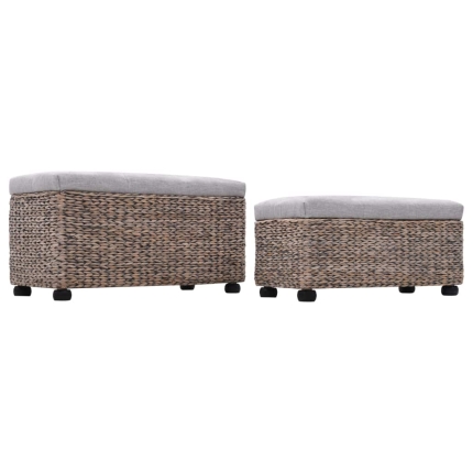 Bench Set 2 Pieces Seagrass Grey - Image 3