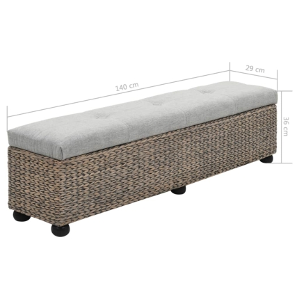 Bench Seagrass 140x29x36 cm Grey - Image 9