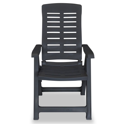 Reclining Garden Chairs 4 pcs Plastic Anthracite - Image 4